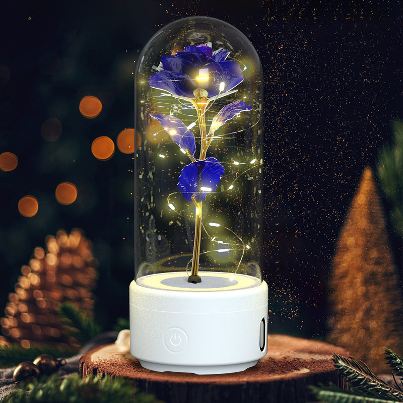 Load image into Gallery viewer, Creative 2 In 1 Rose Flowers LED Light And Bluetooth-compatible Speaker Valentine&#39;s Day Gift Rose Luminous Night Light Ornament In Glass Cover
