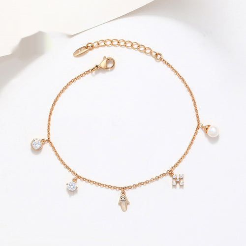 Copper Inlaid Zircon Tassel Bracelet High Sense Special Interest Light Luxury