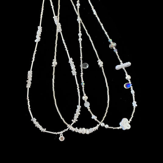 Women's Irregular Pearl Zircon Necklace