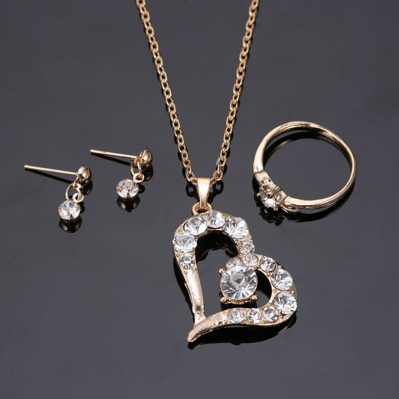 Load image into Gallery viewer, Heart Pendant Jewelry Set Rhinestone Jewellery
