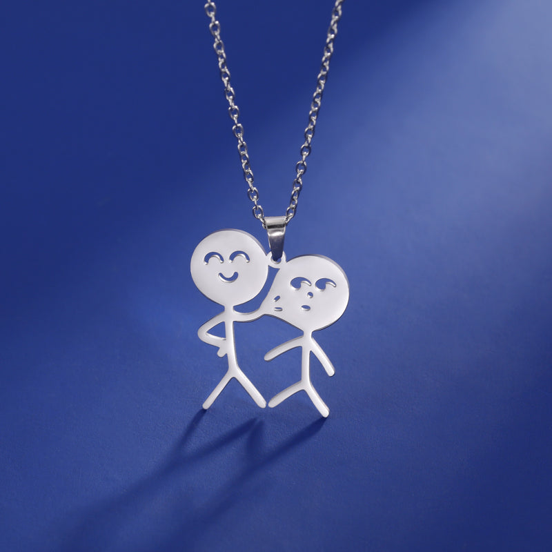 Load image into Gallery viewer, Pinch Face Sticker Pendant Women&#39;s Necklace
