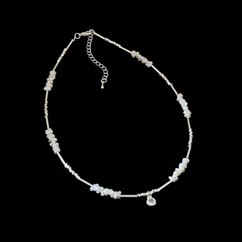 Load image into Gallery viewer, Women&#39;s Irregular Pearl Zircon Necklace
