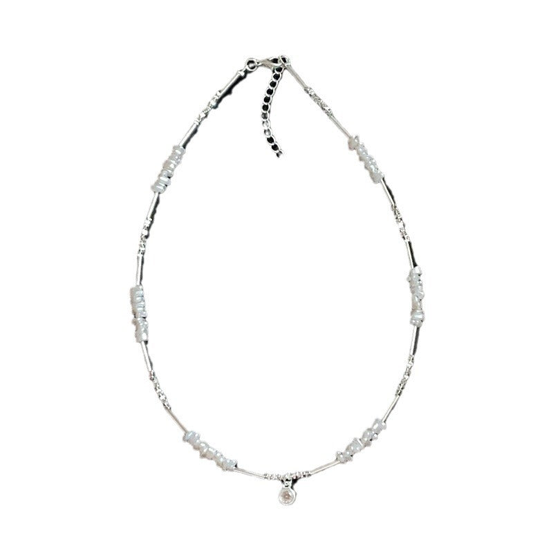 Load image into Gallery viewer, Women&#39;s Irregular Pearl Zircon Necklace
