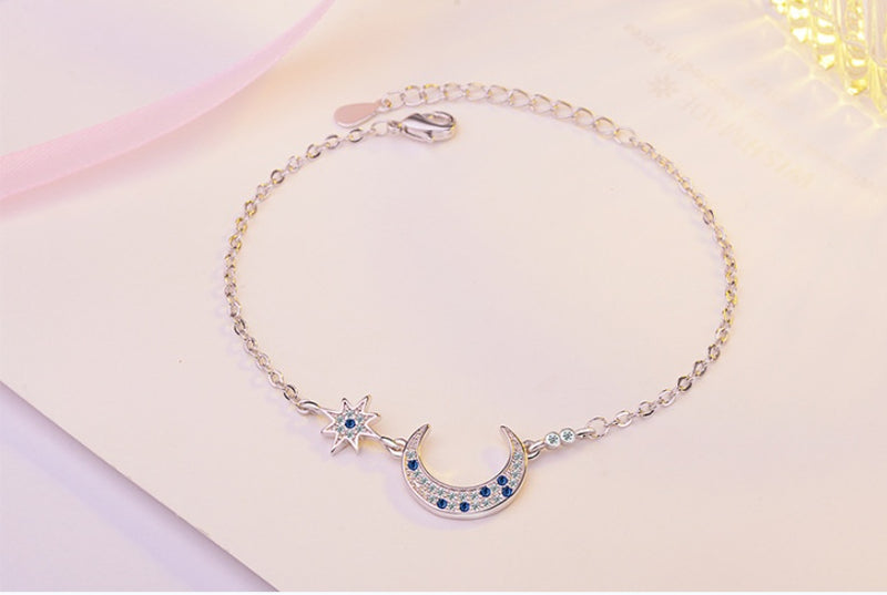 Load image into Gallery viewer, Ai Feier Bracelet Japanese and Korean Style Fashion Simple Star Moon Bracelet Cute Sweet Zircon Bracelet Wholesale
