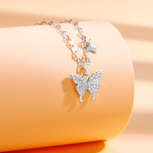 Butterfly Necklace For Women Light Luxury Minority High-grade Tassel Clavicle Chain