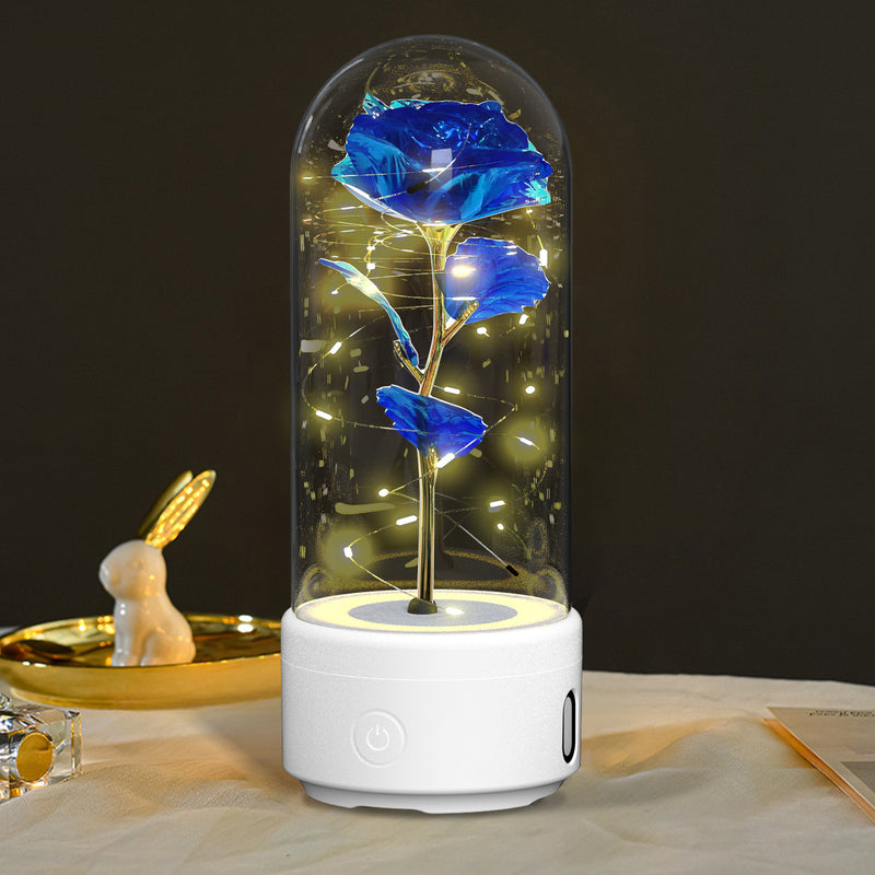 Load image into Gallery viewer, Creative 2 In 1 Rose Flowers LED Light And Bluetooth-compatible Speaker Valentine&#39;s Day Gift Rose Luminous Night Light Ornament In Glass Cover
