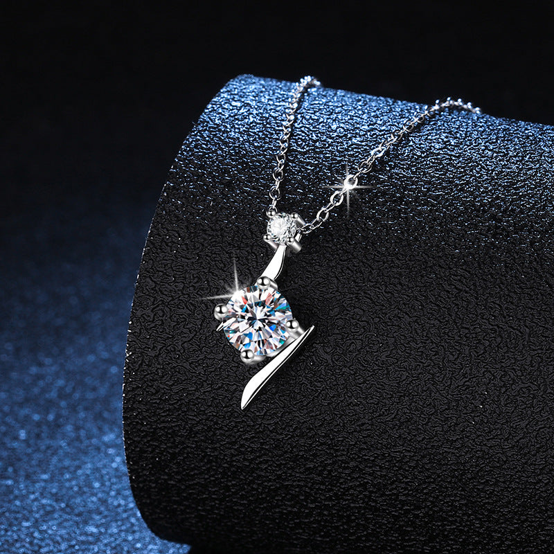 Load image into Gallery viewer, S925 Sterling Silver Necklace Moissanite Clavicle Chain
