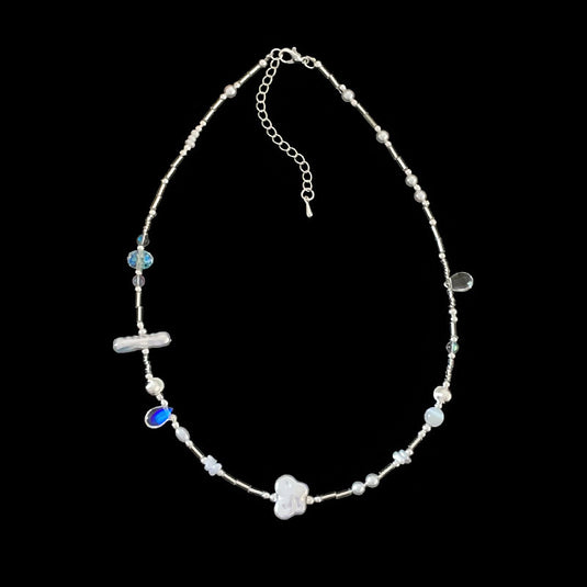 Women's Irregular Pearl Zircon Necklace