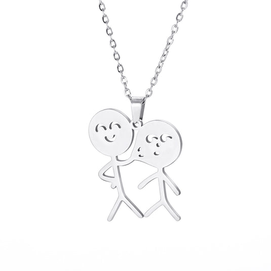 Pinch Face Sticker Pendant Women's Necklace