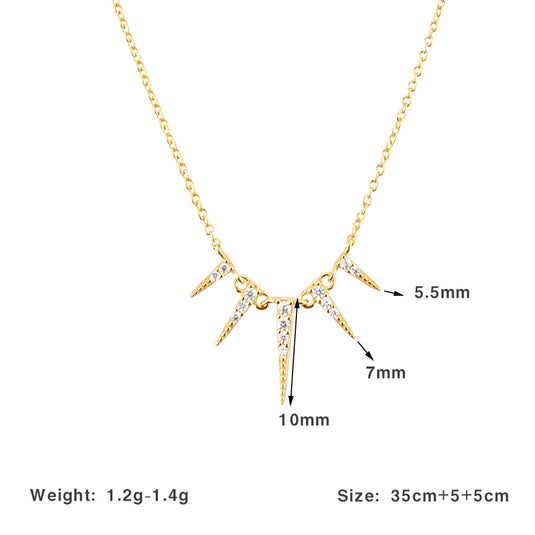 S925 Sterling Silver Tapered Diamond INS Style Necklace