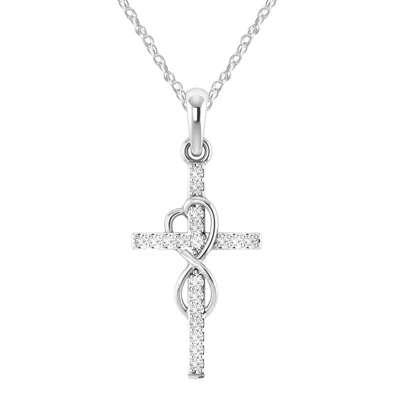 Load image into Gallery viewer, Alloy Pendant With Diamond And Eight-character Cross Necklace
