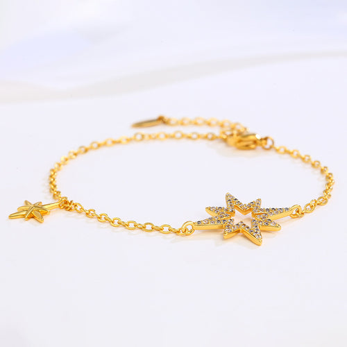 Adjustable Eight Awn Star Bracelet Korean Style Elegant High Sense Internet Celebrity XINGX